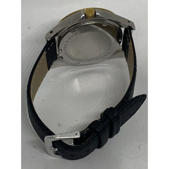 Fossil ES3204 Women Black Leather Analog Silver Dial Quartz Genuine Watch HK834 - Picture 10 of 11